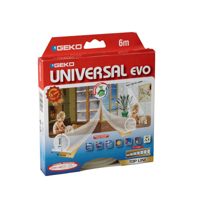 Tetningslist universal EVO transparent - 6 meter